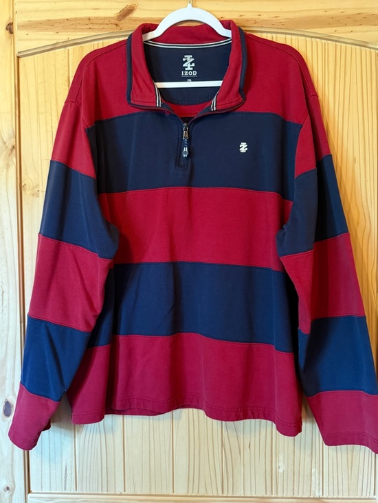 Izod Other - IZOD Men’s Red and Navy Half-Zip Pullover Sweater